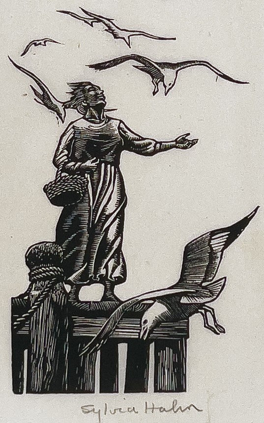 Sylvia Hahn - Woman with Seagulls - McCanse Art