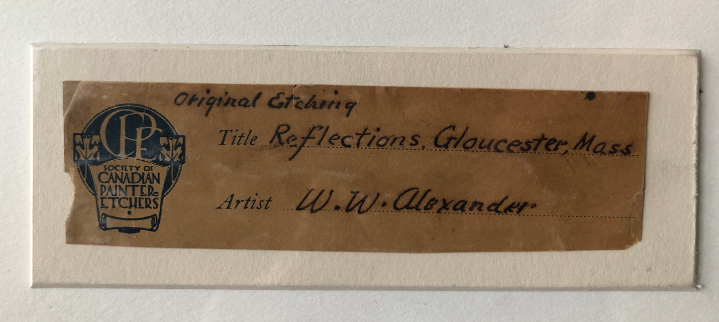 W. W. Alexander - Harbour Gloucester Mass. (Reflections) - McCanse Art