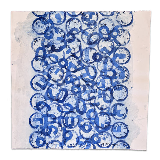 Augustin Filipovic - Composition with numbers and letters, in blue