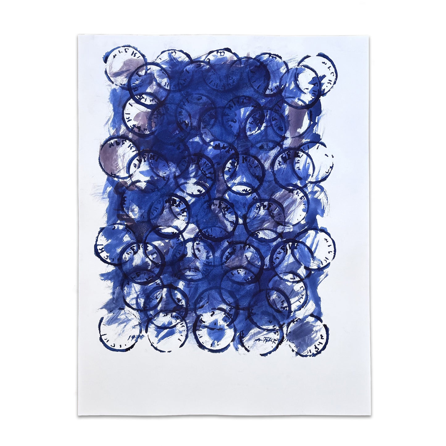 Augustin Filipovic - Composition with numbers and letters, in blue and purple