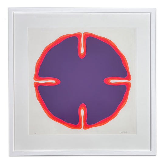Nobu Fukoi  - Untitled Abstract in Purple and Neon Red