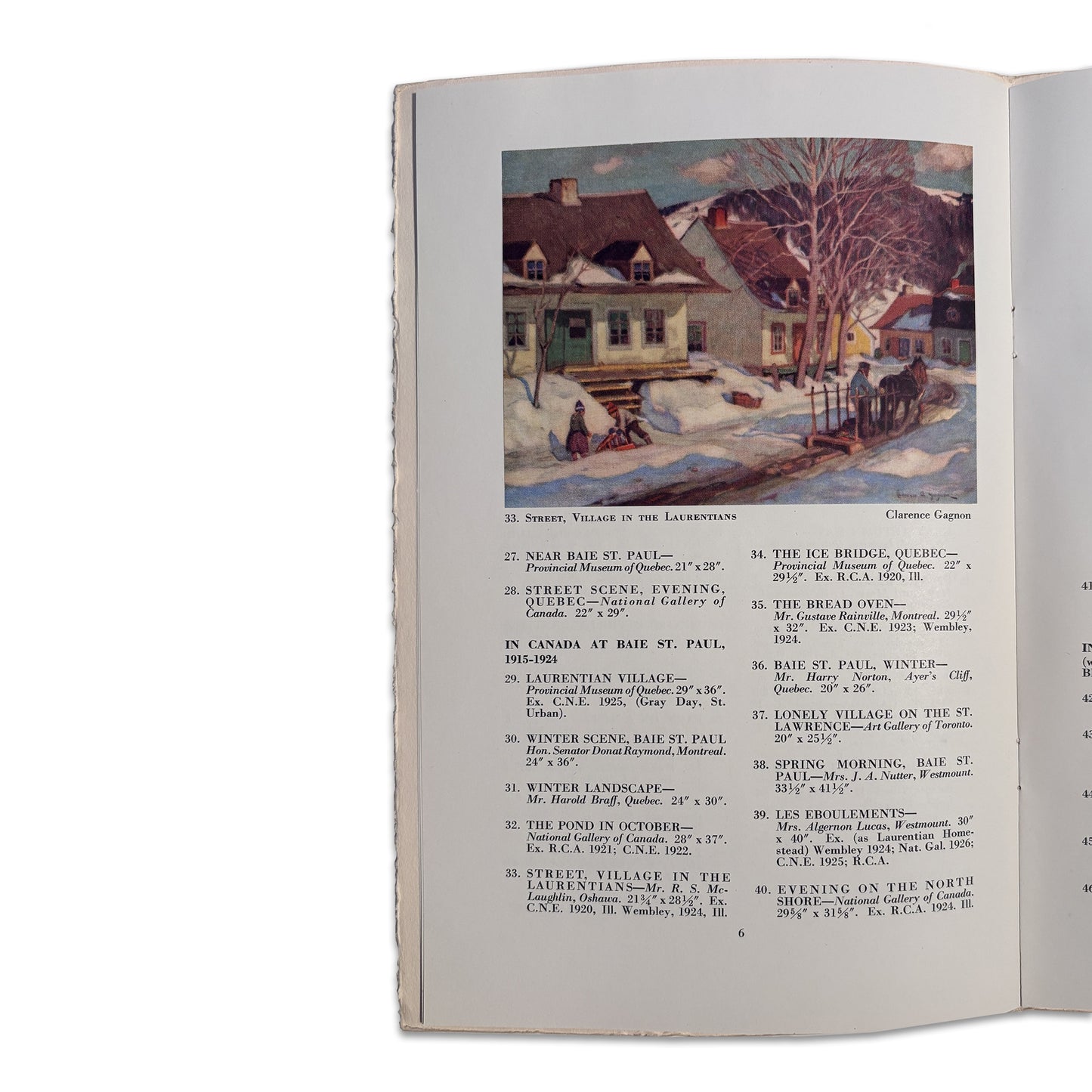 Catalogue of Memorial Exhibitions of the Work of Clarence Gagnon / J.W. Beatty. 1942