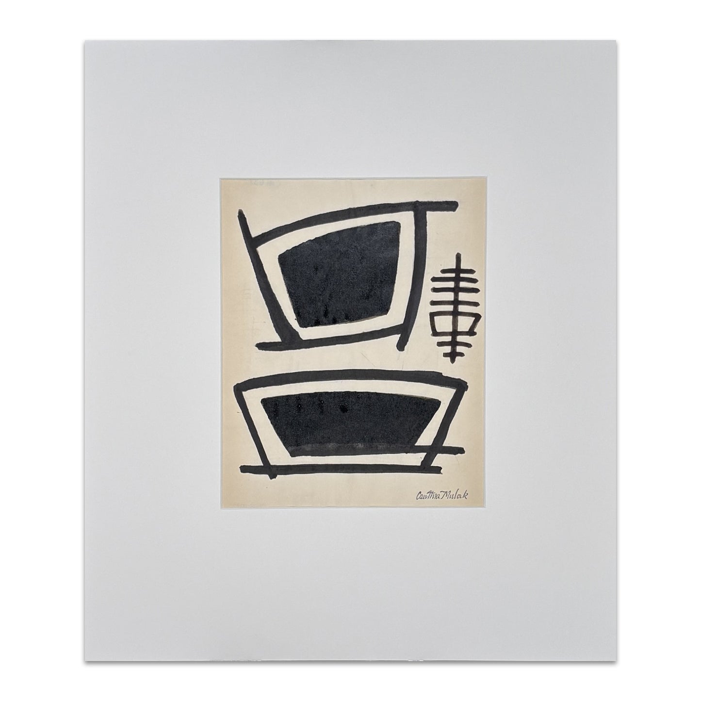 Cawthra Mulock - Untitled Abstract (Black on white #9)