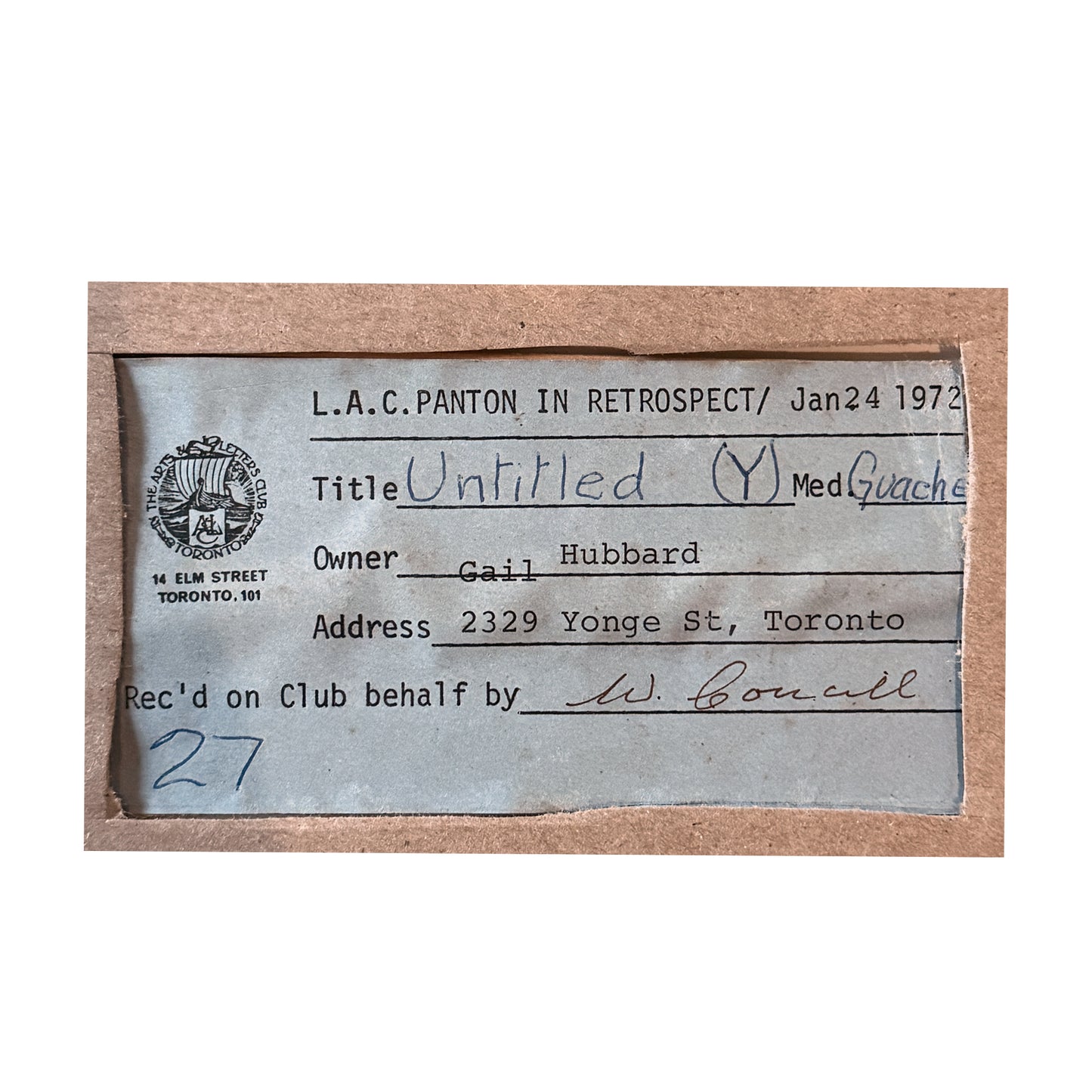 L.A.C. Panton - Untitled Sketch
