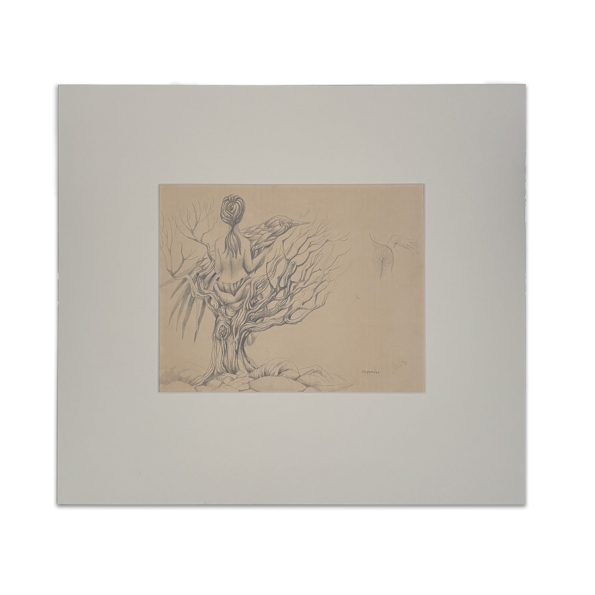 Gary Slipper - Woman with bird in tree