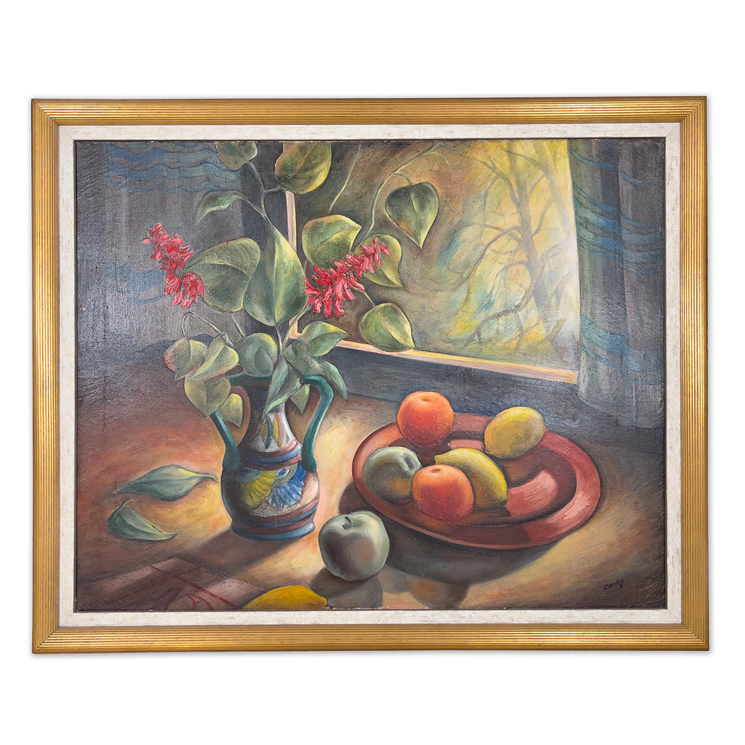 Edwy Francis Cooke - Still Life with Gouda Vase and Fruit - McCanse Art