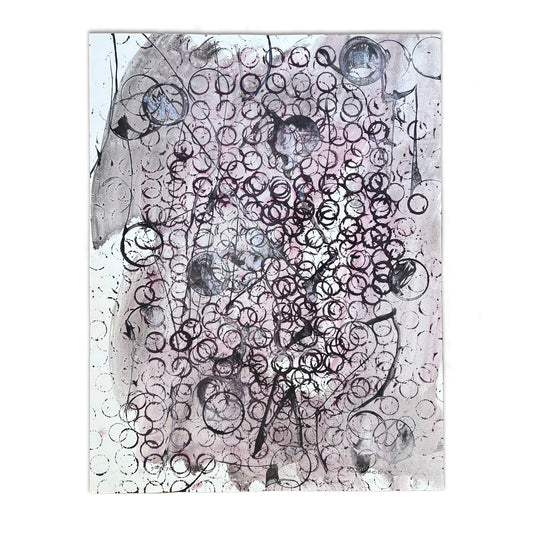 Augustin Filipovic - Composition with circles, in pink and grey