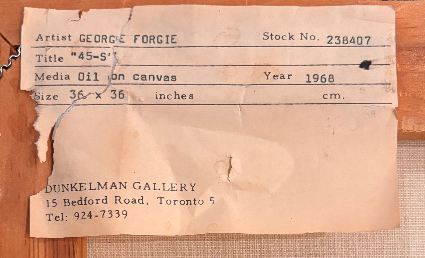 George Patrick Forgie - 45-S