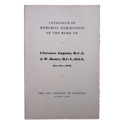 Catalogue of Memorial Exhibitions of the Work of Clarence Gagnon / J.W. Beatty. 1942