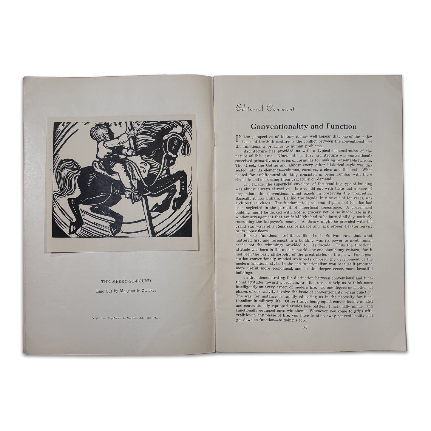 Maritime Art Magazine. Vol. 2, No. 5. *Linocut by MARGUERITE ZWICKER