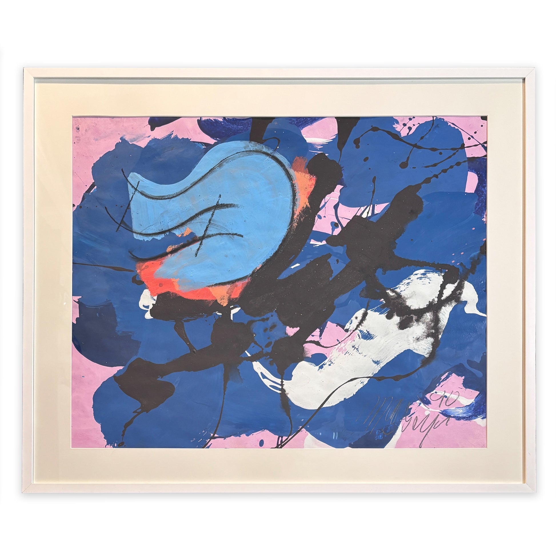 John MacGregor - Abstract composition in blue and pink - McCanse Art
