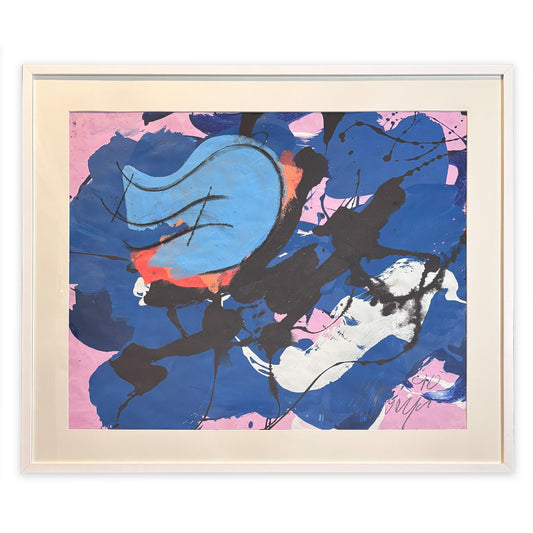 John MacGregor - Abstract composition in blue and pink - McCanse Art