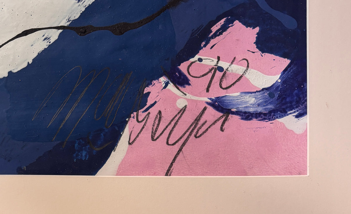 John MacGregor - Abstract composition in blue and pink