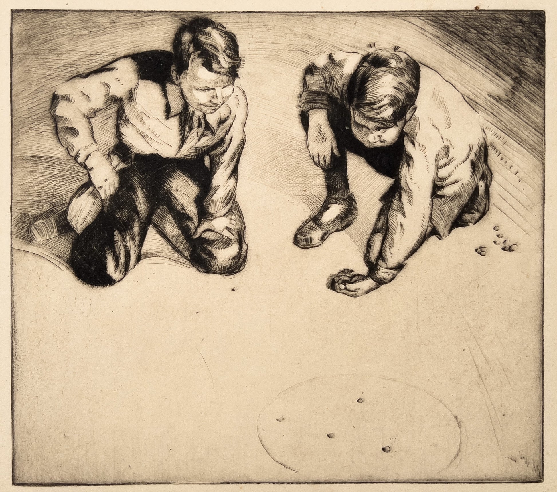 John Jack Martin - Untitled (Boys Playing with Marbles)