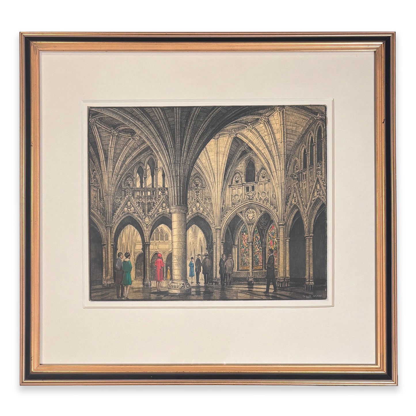 Samuel Herbert Maw - Confederation Hall of Parliament, Ottawa. Original sketch and calendar.
