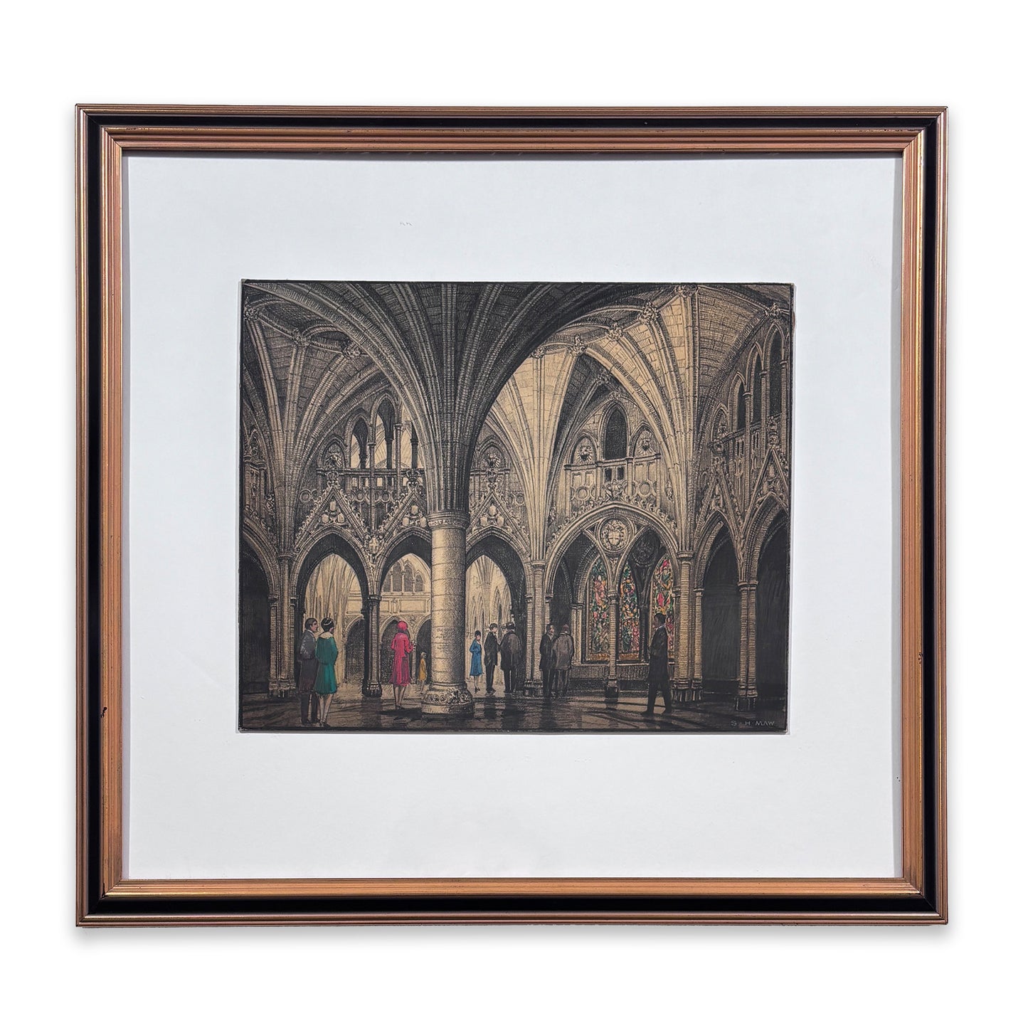 Samuel Herbert Maw - Confederation Hall of Parliament, Ottawa. Original sketch and calendar.